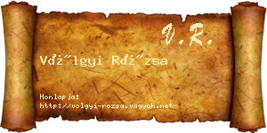 Völgyi Rózsa névjegykártya