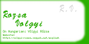 rozsa volgyi business card