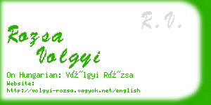 rozsa volgyi business card